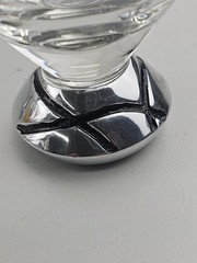 Set of 4 Lenox Vibe Stemless Martini Glasses Metal Base Bottom Barware