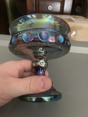 Vintage Indiana Iridescent Thumb Print Goblet