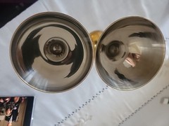 Pair Of Brass Champagne Goblets/Glasses