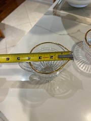 Waterford Crystal Lismore Gold Rim Cream & Sugar Set 2-Piece Excellent Condition