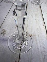 4 Wedgwood Majesty Wine Glasses, Clear Cut, Fans, Criss Cross, 7 3/4 x 3 2