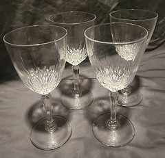 Vintage Luminarc USA Crystal Water Goblets/ Wine Glasses Set of 4