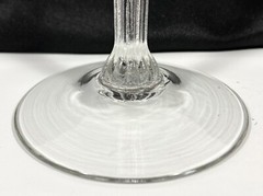 Etched Floral Leaf Diamond Ball Stem Wine Water Goblets 8 1/4″ Tall Set of 2 Vtg