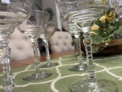 Libbey Rock Sharpe Arctic Rose Champagne Coupe 6 1/8″ H (6 Total)