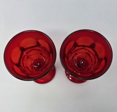 4 Vintage Fostoria Argus Ruby 4-7/8″ Wine Glasses