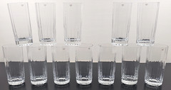 12 Dansk Oval Facette HIghball Set Vintage Clear Paneled Tumbler Bar Finland Lot