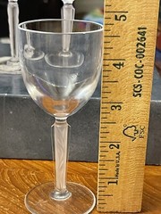 Set Of 6 JG Durand SOGARO Glass Goblet Frosted Angular Stem Cristal D’Arques 2oz