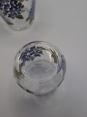 Vintage Hand painted Glass Tumble Up Hydrangea Design 2 Piece