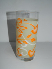 Retro Floral Yellow Orange Floral Durand Plentitude Drinking Glasses Lot Of 6