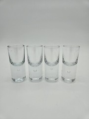 Kosta Boda Pippi Clear Bubble Liqueur Shot Glasses 3 3/8” Tall Qty 4