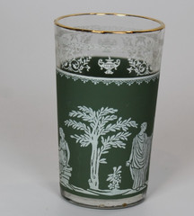 Wedgwood Jasperware – Jeanette – Hellenic Green Juice Glasses FIVE – 3 7/8” tall