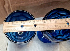 5 Imperial Glass Provincial Cobalt Blue Goblets 7oz stand 5 3/4″h x 3 3/8″d