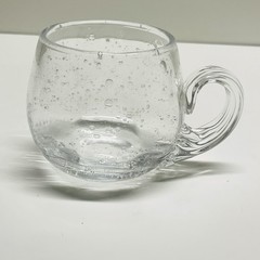 Bubbled Glass Hand Blown Punch Cup 3” Tall Unmarked