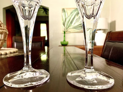 Vtg Set of 2 Royal Limited RLZ7 Crystal Water Goblets 8″ Bohemia Czech Republic