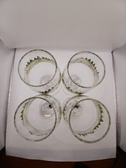 4 Vintage Winter Village Water Goblets by Libbey Glass 7 3/4″