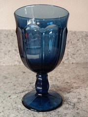Noritake Dark Demin Blue Provincial Colonial Footed Goblet, Sold Individually