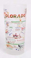 RARE ©2004 Catstudio Colorado State 15 oz. Tall Frosted Drinking Glass Broncos