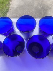 8-Libbey Flare Cobalt Blue Cooler Glasses. H: 5 7/8” W: 3 3/8”. CDC-8
