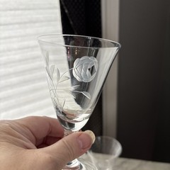 Tiffin»Nancy Prentiss» Etched Rose w/Swirl Stem Juice, Glasses Milburn Rose 6