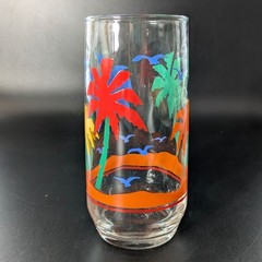 Libbey Colorful Palm Trees Replacement Glass 16 oz Tropical Design 6″ Tall