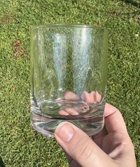 Vintage Holmegaard Denmark Thumbprint Whiskey Glass MCM Dimple Rocks Tumbler 2