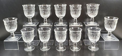 12 Noritake Provincial Clear Wine Glasses Set Vintage Elegant Panel Stemware Lot