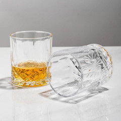 Crystal Whiskey Glasses Set 11 oz Old Fashioned Rocks Barware Lowball Glass for