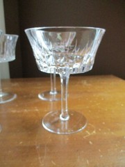 6 – Gorham Crystal Richelieu-Rondo Champagne Glasses Tall Sherbet 5 1/4″