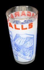 1950s Hazel-Atlas Frosted Niagara Falls Tumbler Drinking Glass