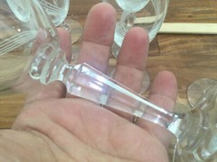 lot 4 Libbey Wine Glasses Cut Crystal # 3001 grey intersecting lines cut 7»