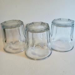 Anchor Hocking Flat Tumblers Glasses Set Of 3 Clear Bistro 8 Panels 12oz Heavy