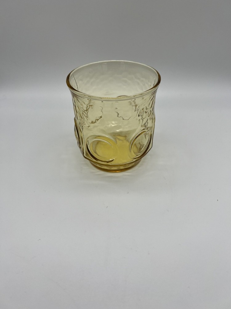 One Anchor Hocking Heritage Hill Honey Gold Juice Glasses Tumblers Yellow