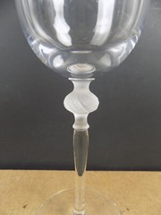 6 Sasaki Crystal Isabelle Water Goblets Frosted Petal Ball Stem (it#bx)