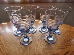 Wine Blue Sirrus Goblets 7″ Libbey – Set of 6 Glasses