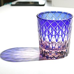 Hand Cut To Clear Blue 9oz Edo Kiriko Crystal Whiskey Glasses Gift Packing 1pc