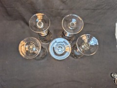Antique «X» Goblets, Hand Cut Intricate X Design Lyngby? Sasaki?