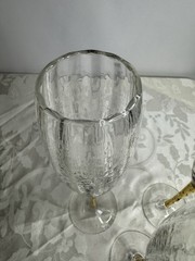 Stephen Smyers Studio Art Glass RIO Gold Stem Champagne Flutes Signed Set Of 3