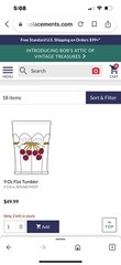 Set/6 Northwood & Co. Cherry Cable Ruby & Gold Chinoiserie Glasses Carnival