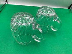 Pair of Rogaska Crystal GALLIA Beer Mugs 20 oz