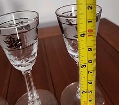 Libbey Cordial Glasses Silver Leaf Foliage – Set of 4 Vintage Grannycore MCM