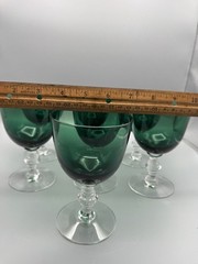 Vintage Tiffin Franciscan Killarney Emerald Green Water Wine Goblet Elegant MCM