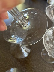 VTG Etched Crystal Coupe Champagne or Martini Glasses Set of 6 MINT COND
