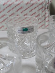 6 Katharinen-Hülle 24% Lead Crystal 3.5″ Tall Rocks, Whiskey Glasses!