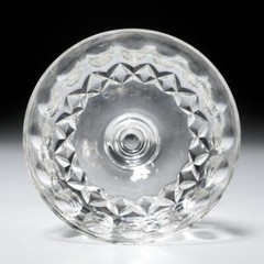 Vintage Cut Crystal Champagne Dessert Coupes Thumbprint Glasses 6pc Lot 5″h B