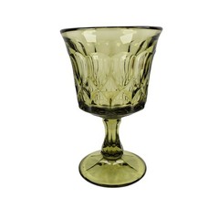Vintage Noritake Thumbprints & Panels Wine Glass Set of 3 Green MCM 1970-80s