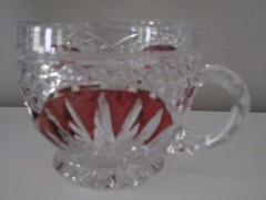 Hofbauer Germany Red Byrde Bird Crystal Punch Cup 3” Vintage 5 available
