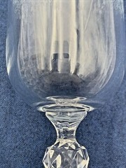 1 Bohemian Crystal Cascade Champagne Flute Etched Swag Knob Stem & Panel Base