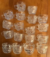 Duncan Miller Crown Pattern Glass Punch Bowl, Ladle & 18 Cups