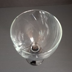 Cristal d’Arques Astra Goblet Black Stem Swirl Optic Clear Bowl Vintage France