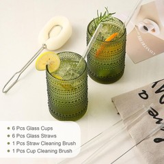 Elegant Vintage Glass Tumblers Set of 6 – 15 oz Dishwasher Safe for Parties